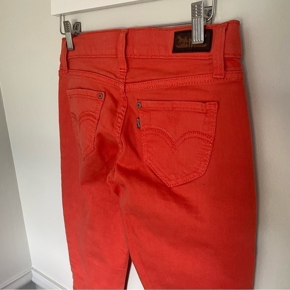 𝅺levi Skinny Orange Jeans Sz 25 - Picture 4 of 5